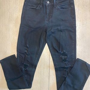 Flying Monkey Juniors Size 26 Black Distressed Straight Leg Jeans